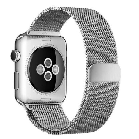 Curea iUni compatibila cu Apple Watch 1/2/3/4/5/6/7, 38mm, Milanese Loop, Otel Inoxidabil, Silver